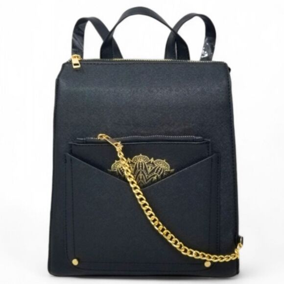 Black and Gold 2 piece Backpack Purse - Picture 1 of 12